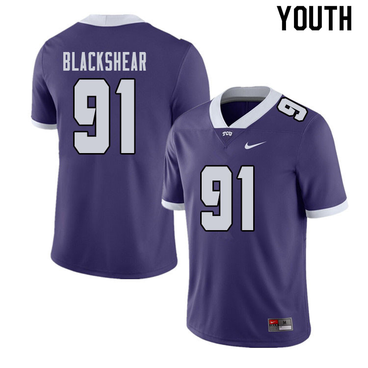 Youth #91 Shameik Blackshear TCU Horned Frogs College Football Jerseys Sale-Purple